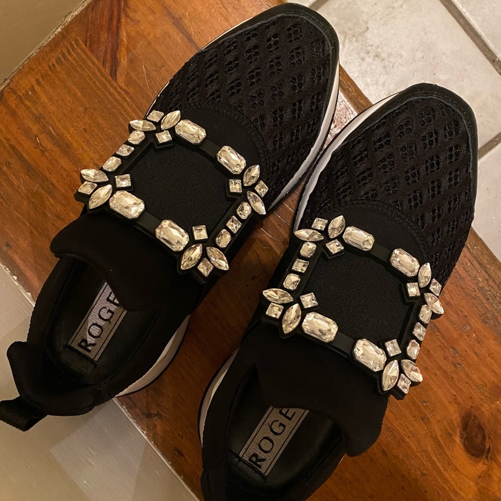 Roger Vivier Viv Run Crystal Buckle Sneakers